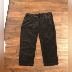 Black velvet straight leg sweats